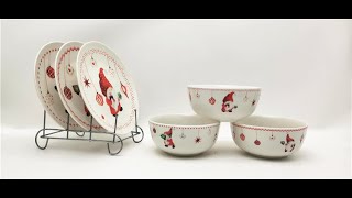 Christmas Gnome Design Porcelain Dinnerware Supplier --Queenza