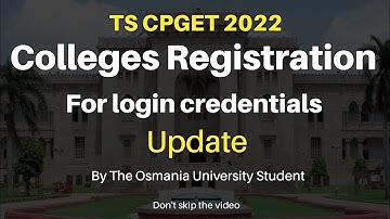 TS CPGET 2022 | Registration Process   #cpget2022