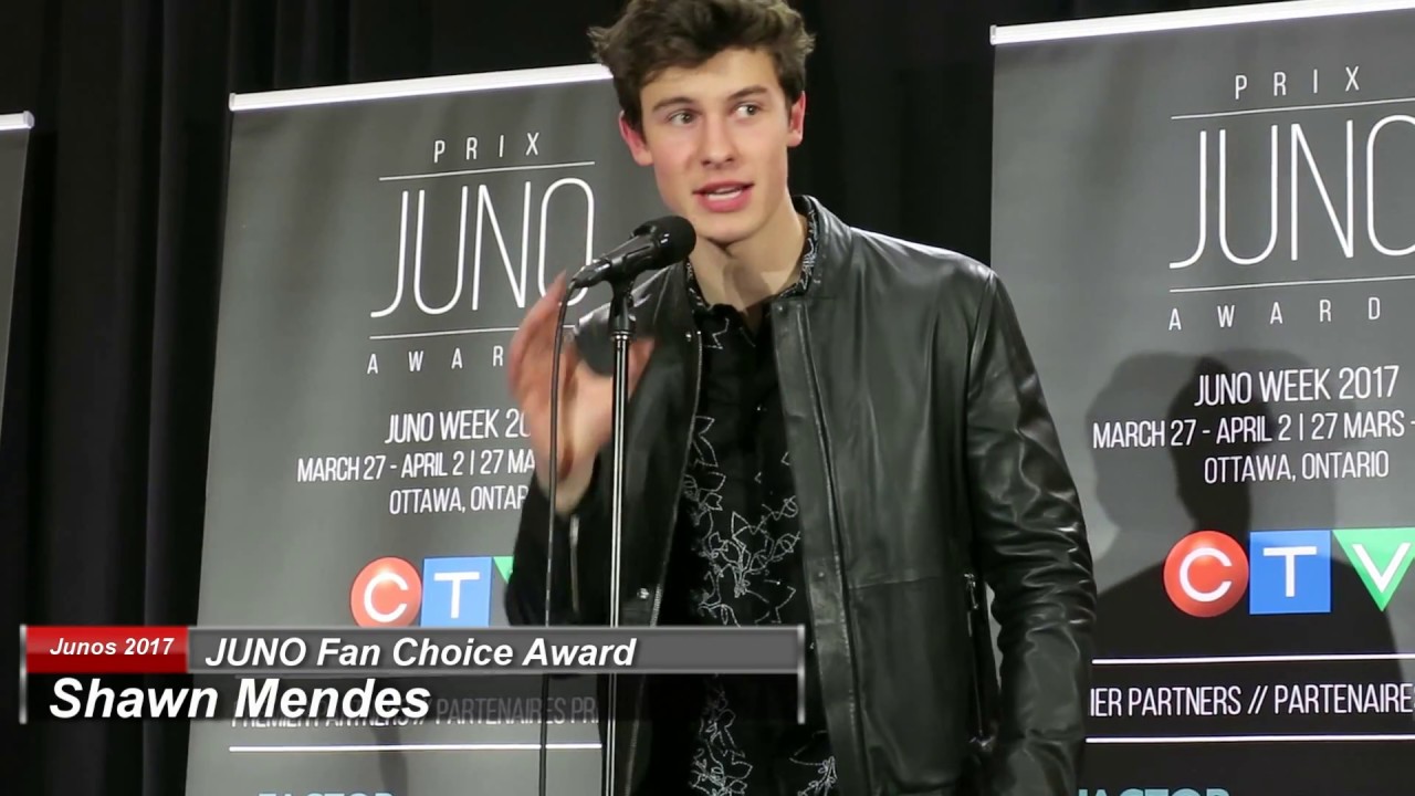 JUNO Fan Choice Award Winner, Shawn Mendes YouTube