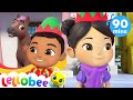 Jingle Bells! | 90 MIN COMPILATION | 🐝 PRESCHOOL PLAYHOUSE 🐝 | Lellobee Kids Karaoke