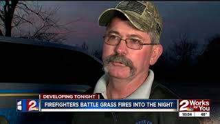 Multiple fire departments battle Kellyville grass fires