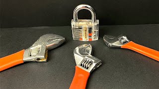 Open A Transparent LOCK Using Adjustable Wrench