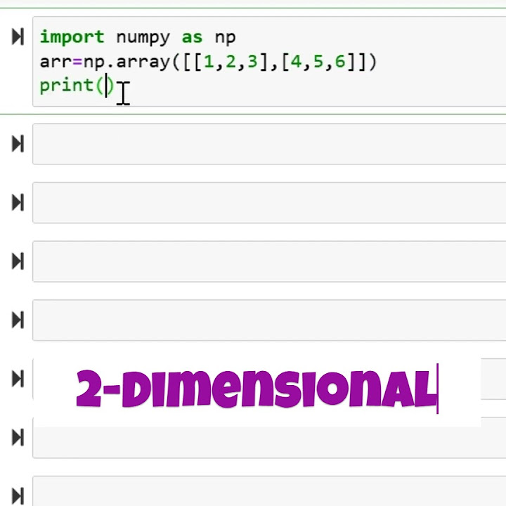 Defining Arrays in Python | 1-D, 2-D, 3-D and N-D Array | numpy library ...