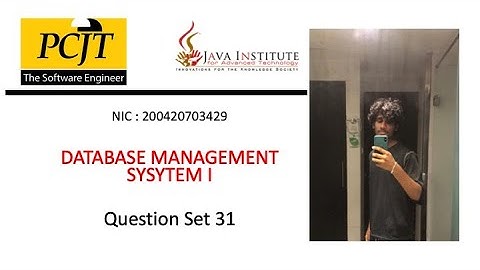 DATABASE MANAGEMENT SYSTEM (DBMS) QUESTION SET 31