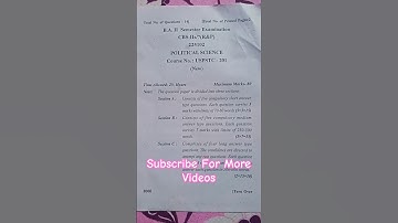 Original Paper of Political Science 2nd Semester UG CBCS & NEP #universityofjammu #nep2020