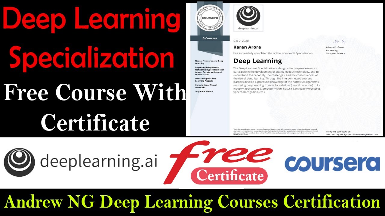 Deep Learning Specialization Certification Courses by Andrew NG - DeepLearning.AI