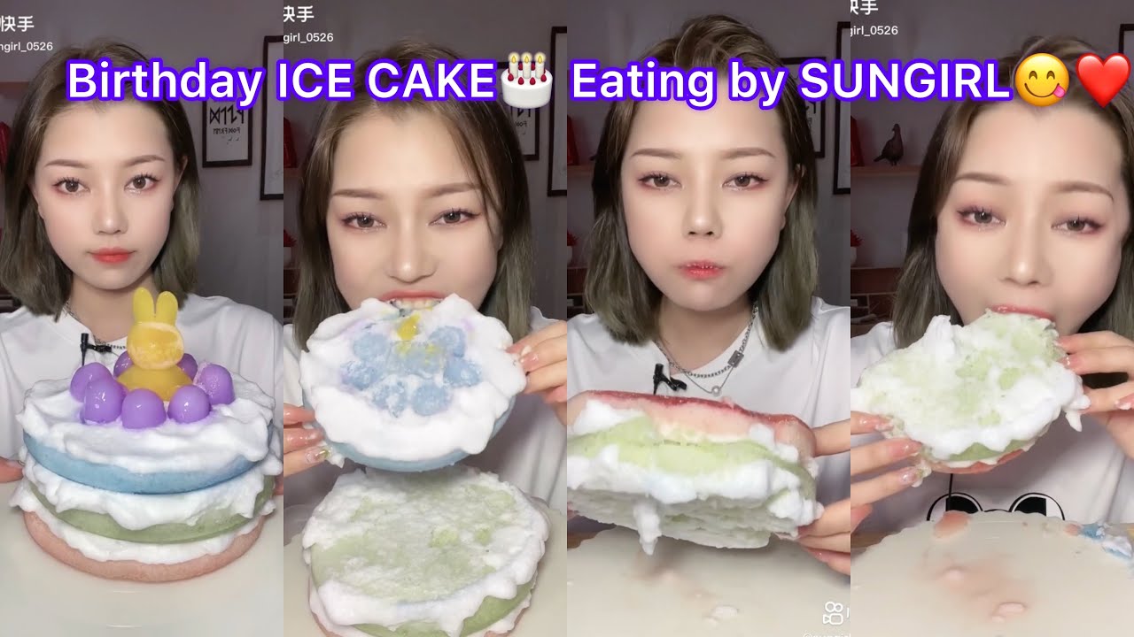EATING ICE🧊 Foam ice cake Eating😋😋🤤🤤❄️❄️ || SUNGIRL❤️