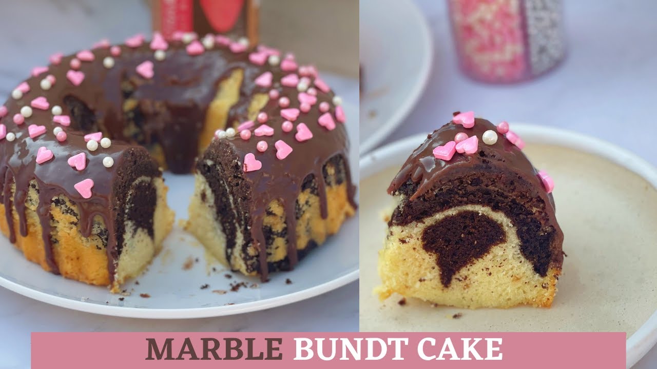 EASIEST MARBLE BUNDT CAKE RECIPE | VALENTINE