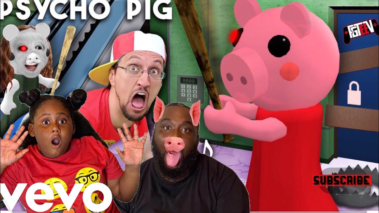 FGTeev 🎵 PSYCHO PIG Official Music Video (Roblox PIGGY Song) (Reaction) YouTube