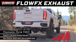 Flowmaster (718111) FlowFX Cat-Back, Side Exit SS Exhaust for 2020-21 GM 2500 &amp; 3500 w/ 6.6L Gas V8