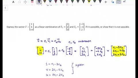 Expressing a vector as a linear combination