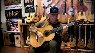 Pepe Romero Sr plays the first notes on Pepe Romero Guitar #401