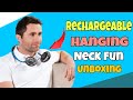 Hanging rechargeable neck fan  sports fun unboxing  nack fun for hot season