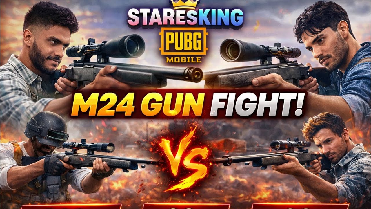 “🔥 INSANE M24 3-Way Sniper Battle! | STAResKING PUBG Mobile”