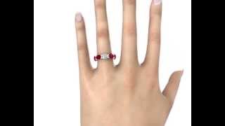 Oval Cut Ruby & Diamond Eternity Ring in Rose Gold by Arazi Diamonds