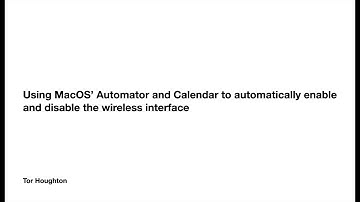 How to use MacOS Automator and Calendar to switch the wifi interface on and off