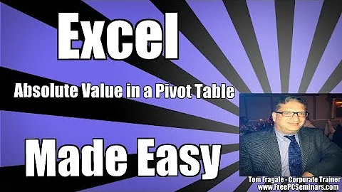 How to calculate an absolute value in a pivot table Microsoft Excel 2007, 2010, 2013, 2016 tutorial