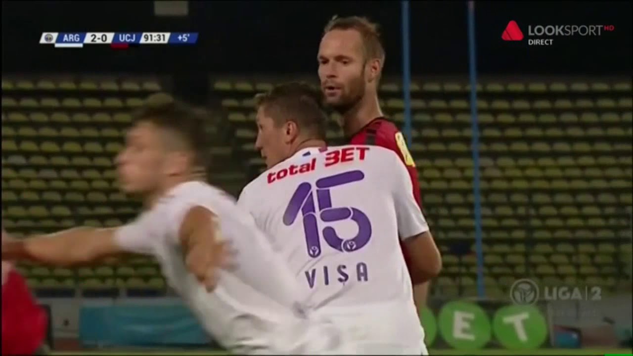 Dorin Goga gol in min 90+1, FC Arges - U Cluj 2-1 liga 2 pitesti weather