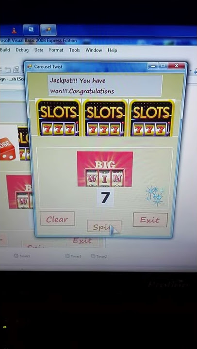 Slot machine with sound effects created with vb