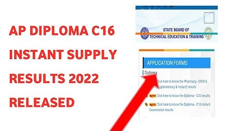 AP DIPLOMA C16 INSTANT SUPPLY RESULTS 2022 RELEASED| AP DIPLOMA INSTANT SUPPLY RESULTS|