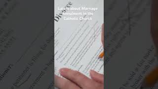 Latest about Marriage Annulment in the Catholic Church