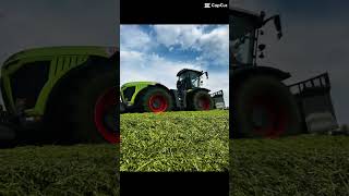 Silo schieben mit dem Fendt 1050 und ein ￼xerion