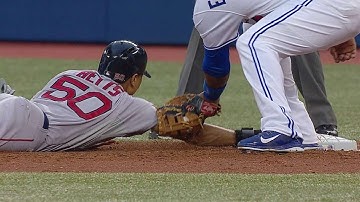 BOS@TOR: Safe call at first stands in 2nd inning