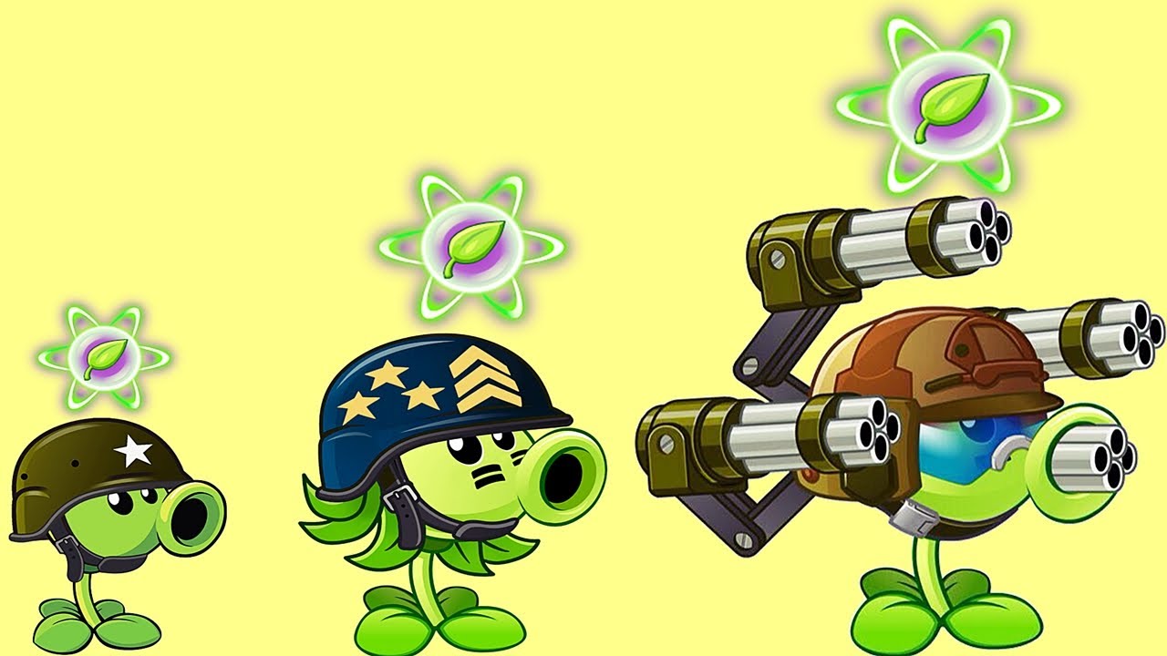 Plants vs Zombies 2 All Pea Plants Level 1 Powerup Vs Brickhead