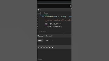 #leetcode: #344. Reverse String #sorts #ytshorts #hackerrank #coding