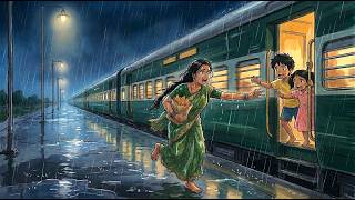 Maa Missed the Train During 90s Rainy Night Journey 😢 | Emotional Ghibli Style | Cozy Cinematic ASMR