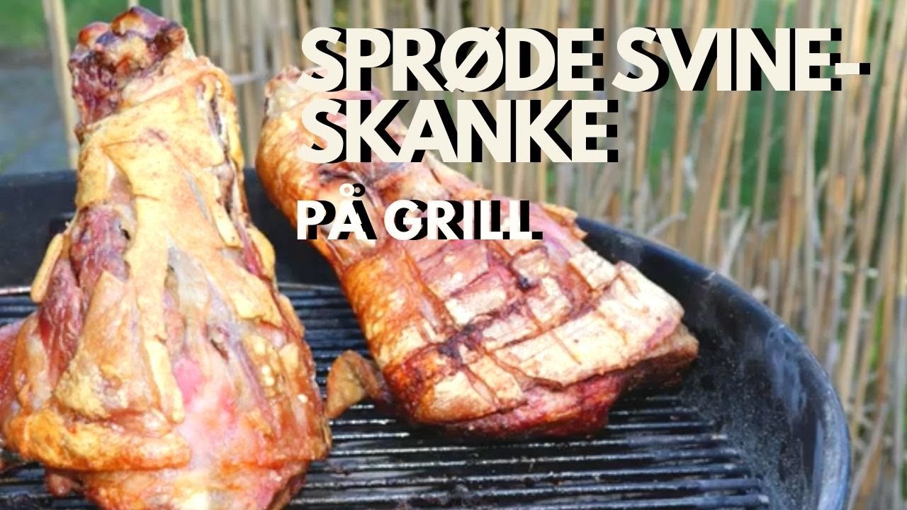 Grillede, svineskanke på grill - Saftig grillet svinekød m. sprød svær - Opskrift # 237 - YouTube