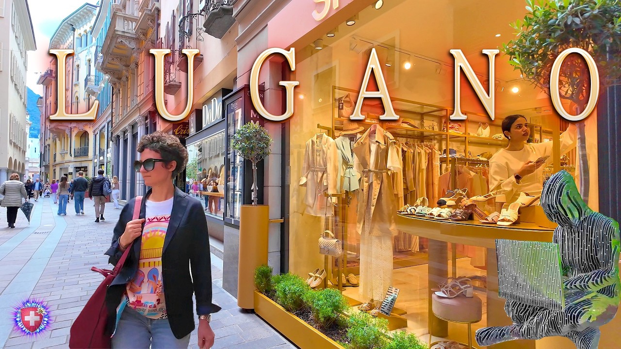 LUGANO SWITZERLAND ✨ Via NASSA & Parco Ciani 4K Walking Tour in City Center / Shopping Streets