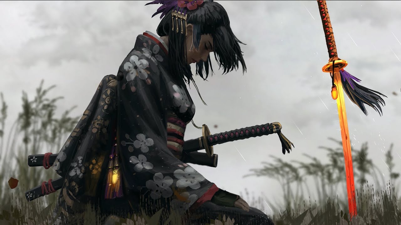 Sad Rain Samurai | 4K 60FPS Live Wallpaper | Numb (Electric Embrace ...