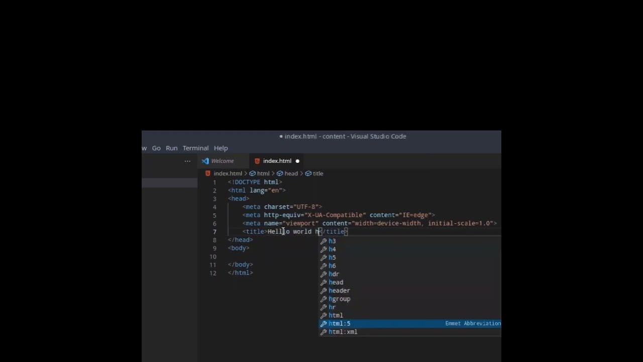 how to write "Hello World" with HTML - YouTube