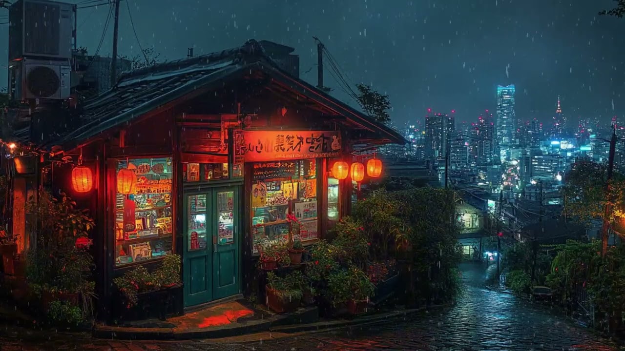Rainy Japanese Alley for Exam Study | Cozy Lantern Lo-fi for Deep Focus & Long Sessions | 4K