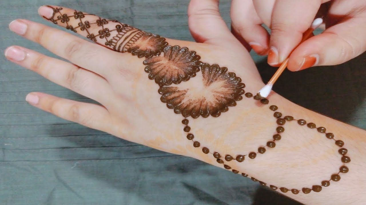 Easy Simple Mehndi Design For Back Hand New Cotton Bud Mehndi