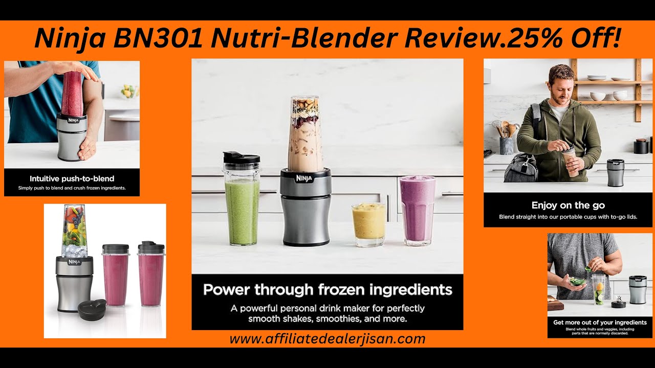 Ninja BN301 Nutri-Blender Plus Compact Personal Blender 900 Watt