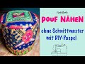 Anleitung Pouf nähen - Sitzpouf nähen ohne Schnittmuster mit DIY-Paspel