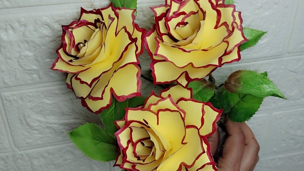 DIY How to make Paper Rose🌹Flower/Paper Craft Home Decor Ideas