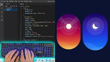 ASMR Programming - Day Night Transition Animation Using HTML CSS - No Talking