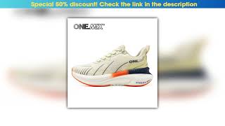 Get ONEMIX White Road Running Shoes for Men Air Cushion Outdoor Sport Shoes Male Trainers Summer Jo
