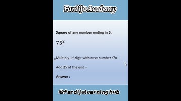 Square Any Number Ending in 5 in Seconds! 🔥 | Fardija Academy