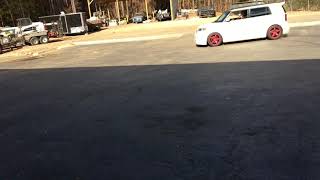 Donuts in a 2JZ powered RWD Scion XB with Taylor Hull