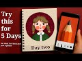 Girl Illustration in Sketchbook App | Digital Art Process – Day 2 Drawing Challenge