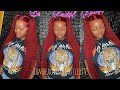 34 Inch SLAY🔥😍RED ❤️Kinky Curly Wig Install With In between Braids &amp; Ponytails🔥🔥🔥| Thebhslay ✨