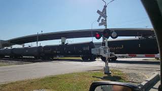 KCS & BNSF Mixed Freight And Intermodal Husky Stack Unit Train In Houston, Texas October 3, 2024.
