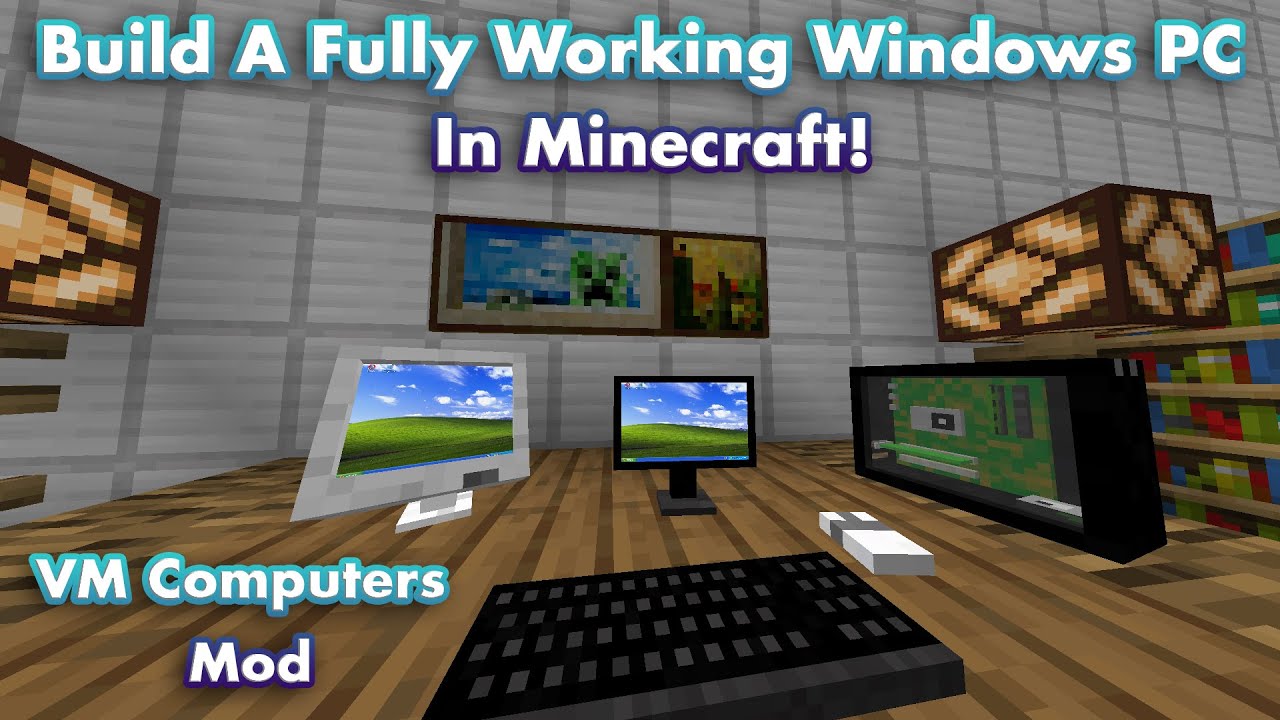 Build A Fully Working Windows Pc In Minecraft Vm Computers Mod Youtube