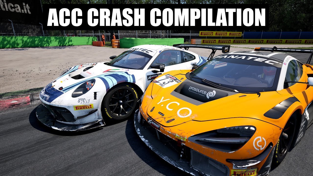 Sim Racing Crash Compilation 1 - GT3 - Assetto Corsa Competizione - YouTube