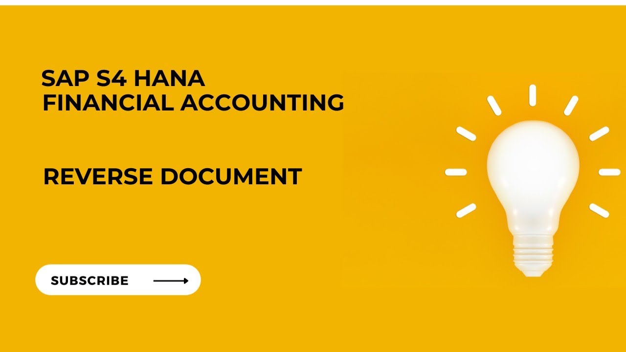 SAP FI -Transaction | Reverse Document |Transaction Code FB08 - YouTube