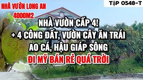 Tập 0548-T Nhà Vườn Long An | Nhà vườn Cấp 4 + 4 công đất, vườn cây ăn trái, Ao cá